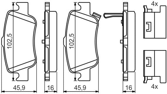 Brake Pad Set, disc brake 0986494651 - image 3