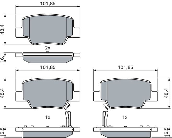 Brake Pad Set, disc brake 0986494404 - image 4