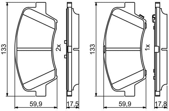 Brake Pad Set, disc brake 0986494712 - image 2