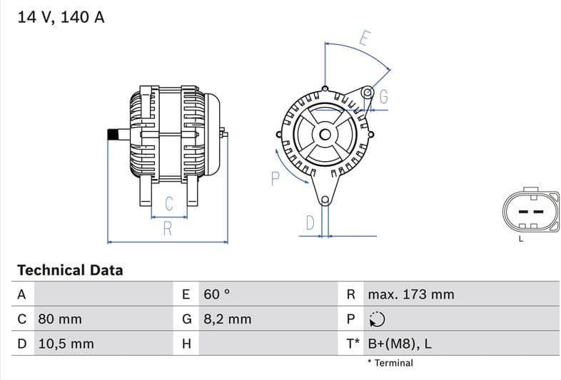 Alternator 0986049950 - image 3