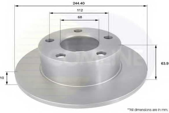 Brake disc, 1pcs REAR ADC1427 - image 2