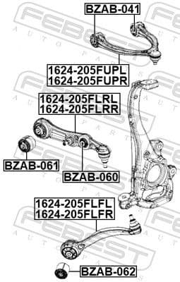 Control/Trailing Arm, wheel suspension 1624-205FUPR