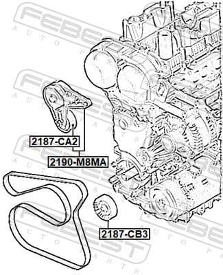 Belt Tensioner, V-ribbed belt 2190-M8MA - image 2