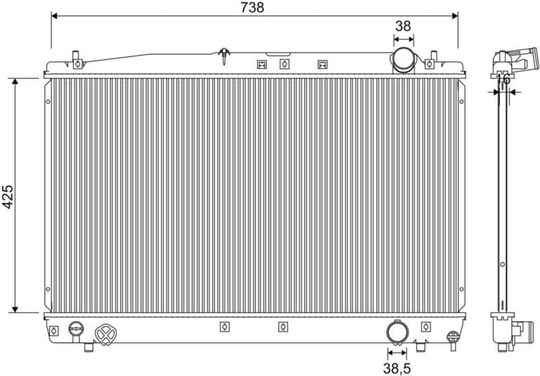 Radiator, engine cooling 701349