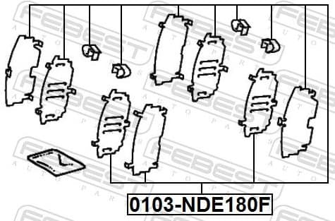 Anti-Squeal Foil, brake pad (back plate) 0103-NDE180F - image 2