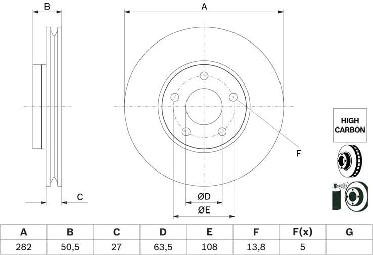 Brake Disc 0 986 479 F81 - image 2