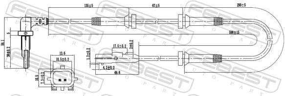 Sensor, wheel speed 24606-005 - image 2