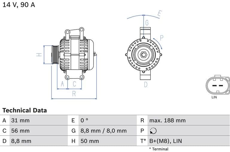 Alternator 0986047840 - image 3