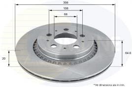 Brake disc, 1pcs REAR ADC1920V - image 2