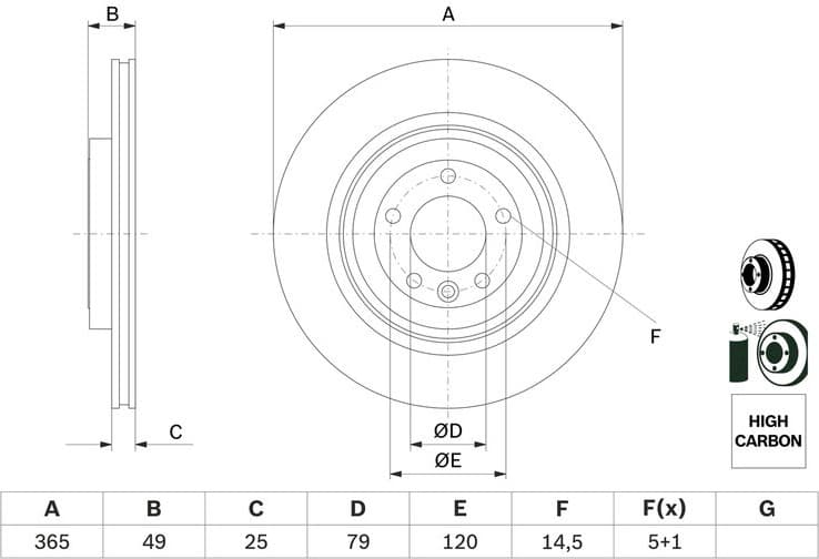Brake Disc 0 986 479 F68 - image 2