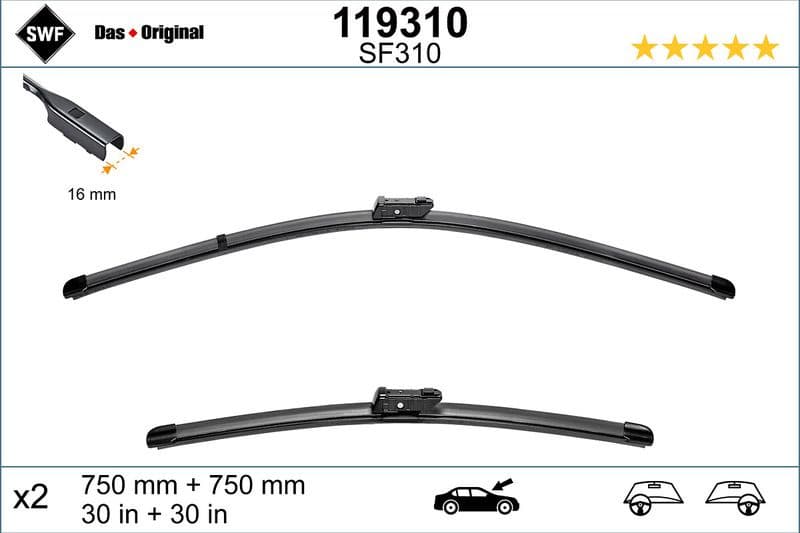 Wiper Blade DAS ORIGINAL SET 119310
