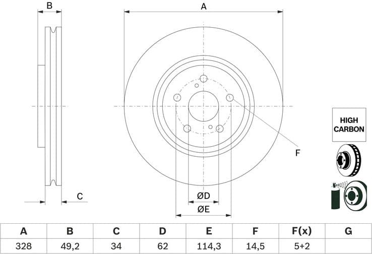 Brake Disc 0986479H04 - image 2