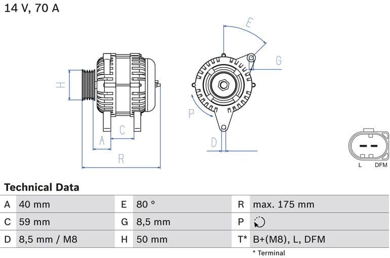 Alternator 0986042620 - image 3