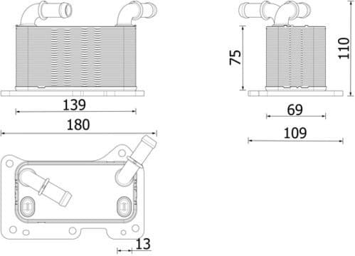 Oil Cooler, engine oil BEHR *** PREMIUM LINE *** CLC 323 000P