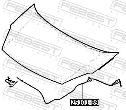 Bonnet Cable 25101-B9 - image 2