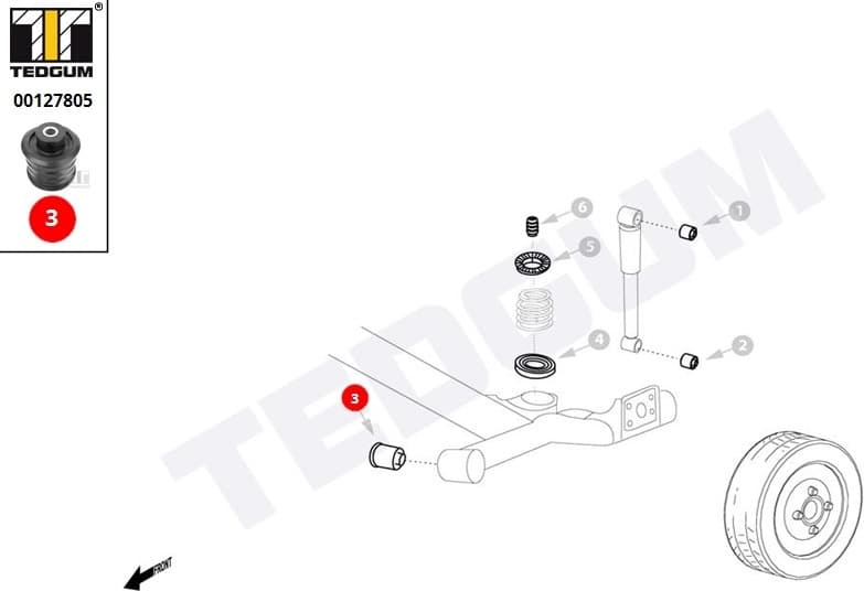 Mounting, control/trailing arm 00127805 - image 3
