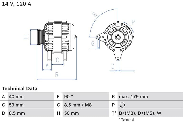 Alternator 0986038950 - image 2