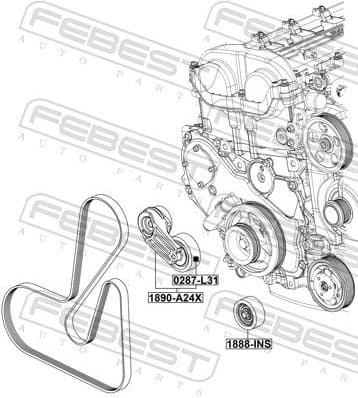 Belt Tensioner, V-ribbed belt 1890-A24X - image 2