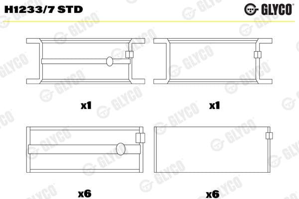 Crankshaft Bearing H1233/7 STD