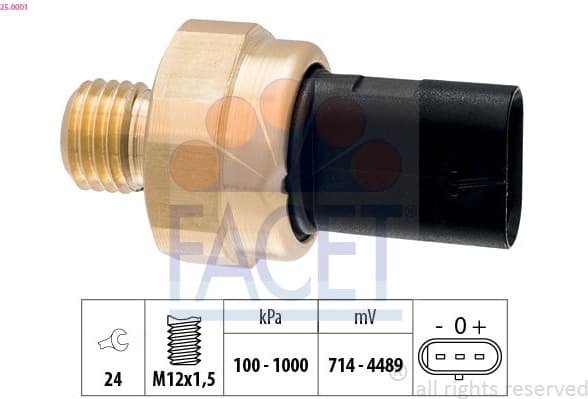 Sensor, oil pressure Made in Italy - OE Equivalent 25.0001