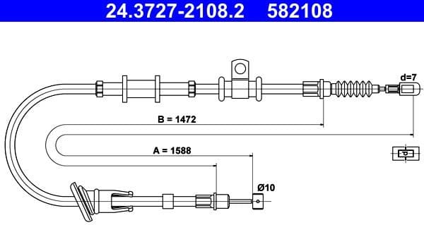 Cable Pull, parking brake 24.3727-2108.2