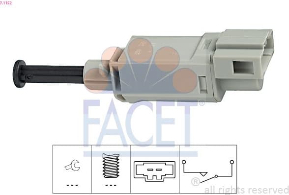 Switch, clutch control (cruise control) Made in Italy - OE Equivalent 7.1152