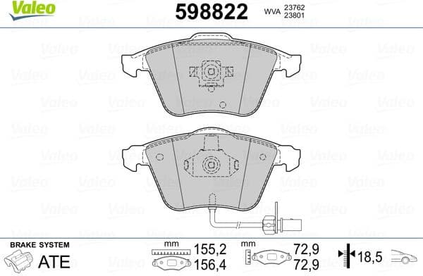 Brake Pad Set, disc brake 598822