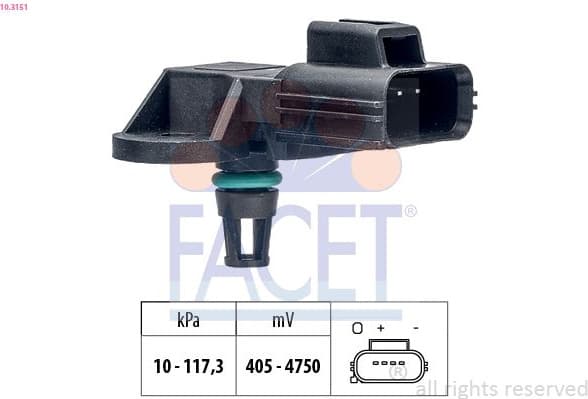 Air Pressure Sensor, altitude adaption Made in Italy - OE Equivalent 10.3151