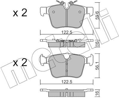 Brake Pad Set, disc brake 22-1122-0