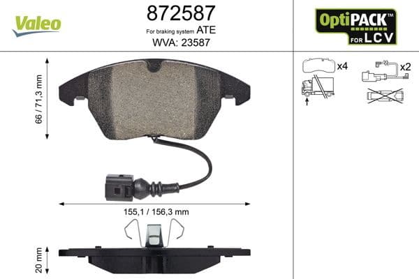 Brake Pad Set, disc brake OPTIPACK for LCV 872587