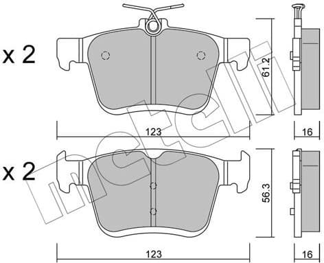 Brake Pad Set, disc brake 22-0951-0