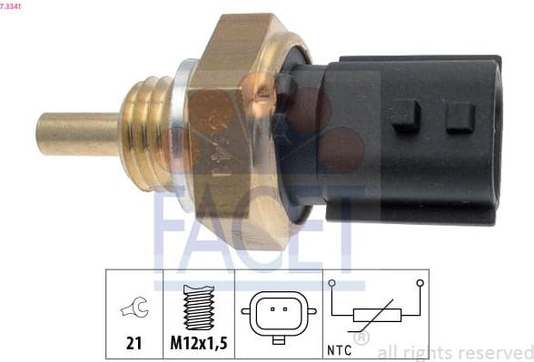Sensor, coolant temperature Made in Italy - OE Equivalent 7.3341