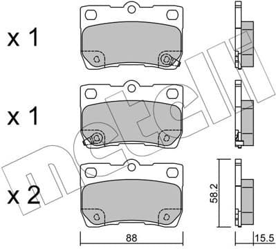 Brake Pad Set, disc brake 22-0761-0