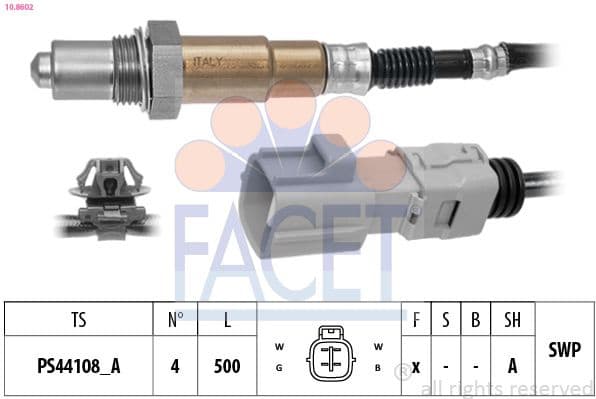 Oxygen Sensor Made in Italy - OE Equivalent 10.8602