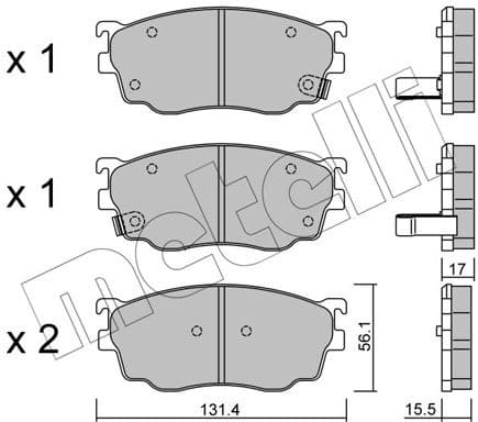 Brake Pad Set, disc brake 22-0301-0
