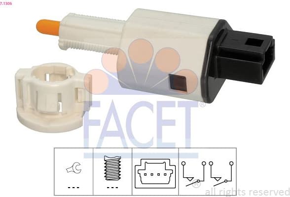 Switch, clutch control (cruise control) Made in Italy - OE Equivalent 7.1306