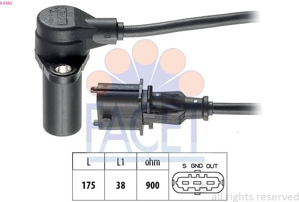 Sensor, crankshaft pulse Made in Italy - OE Equivalent 9.0382