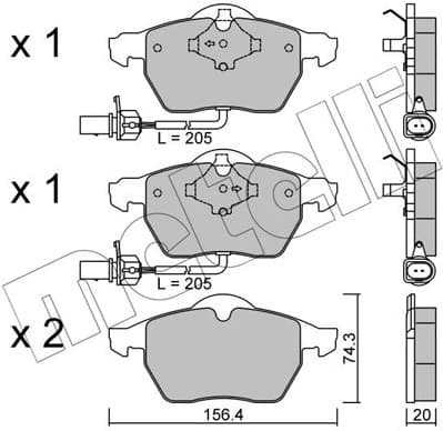 Brake Pad Set, disc brake 22-0314-0