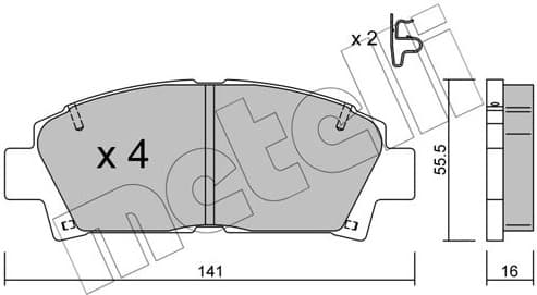 Brake Pad Set, disc brake 22-0166-0