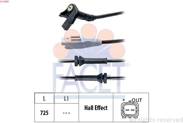 Sensor, wheel speed Made in Italy - OE Equivalent 21.0092