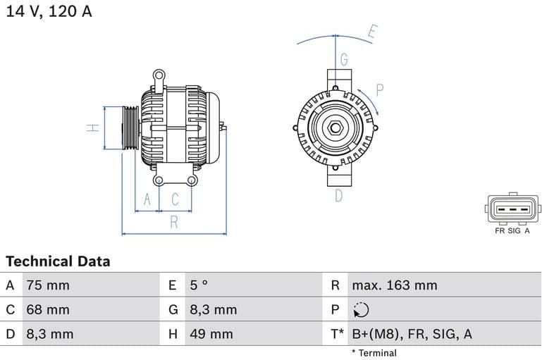 Alternator 0986049670 - image 3