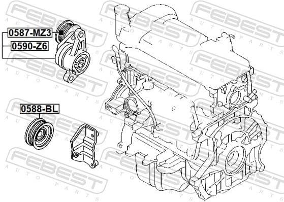 Belt Tensioner, V-ribbed belt 0590-Z6 - image 2