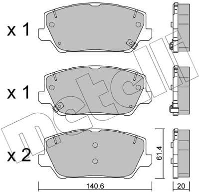 Brake Pad Set, disc brake 22-1241-0