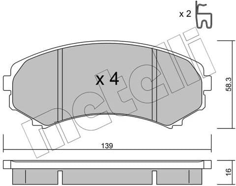 Brake Pad Set, disc brake 22-0399-0