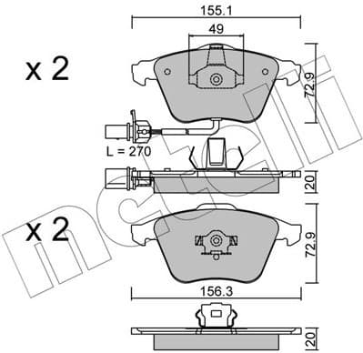 Brake Pad Set, disc brake 22-0549-1
