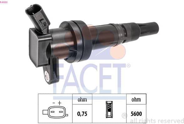 Ignition Coil OE Equivalent 9.6522