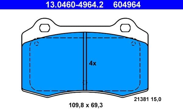 Brake Pad Set, disc brake 13.0460-4964.2