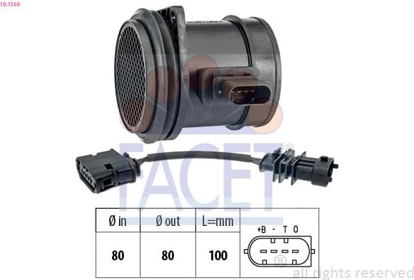 Mass Air Flow Sensor Made in Italy - OE Equivalent 10.1556