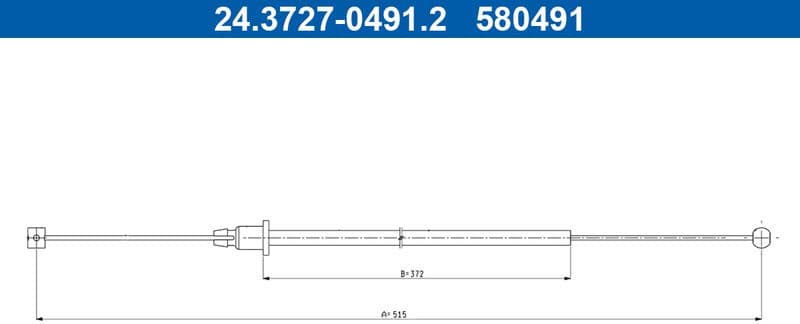 Cable Pull, parking brake 24.3727-0491.2