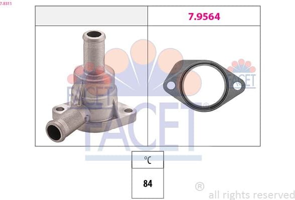 Thermostat, coolant Made in Italy - OE Equivalent 7.8311